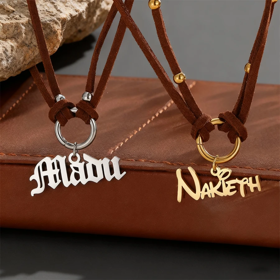 Acheerup Punk Personalized Name Velvet Rope Necklace Women Custom Stainless Steel Letters Chain Pendant Christmas Jewelry Gifts
Acheerup Punk Personalized Name Velvet Rope Necklace Women Custom Stainless Steel Letters Chain Pendant Christmas Jewelry Gifts