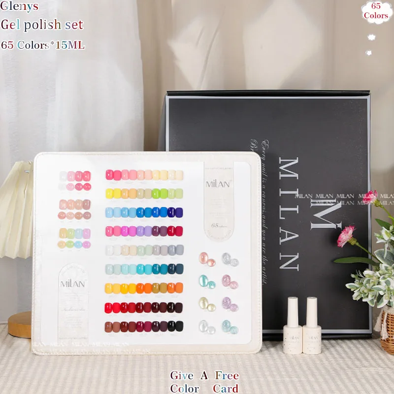 Glenys 65 Color nail polish Gel Pure Color Whitening Soak gel Color Matching Card Nail Shop Essential Nail Salon Clearcoat Set
Glenys 65 Color nail polish Gel Pure Color Whitening Soak gel Color Matching Card Nail Shop Essential Nail Salon Clearcoat Set