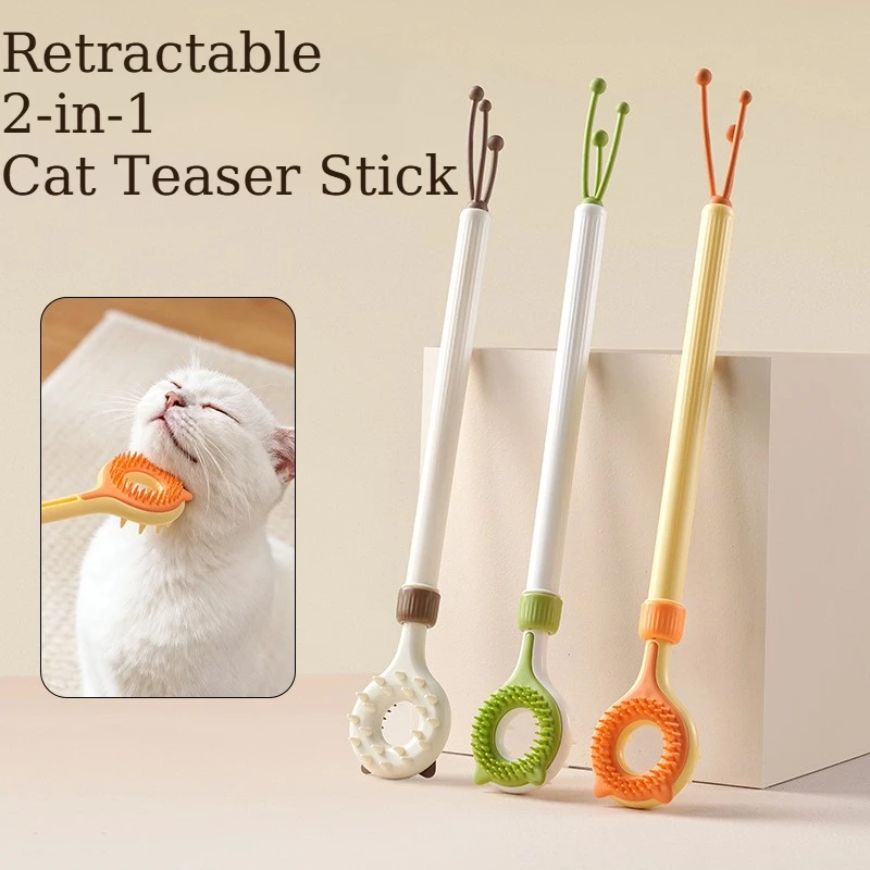 2 In 1 Retractable Cat Teaser Stick Dual-sided Cats Tickler Massager Interactive Kitten Toys for Relieve Boredom Pets Supplies
2 In 1 Retractable Cat Teaser Stick Dual-sided Cats Tickler Massager Interactive Kitten Toys for Relieve Boredom Pets Supplies