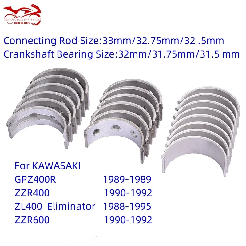 STD33mm +0.25 +0.5 +25 Connecting Rod 32mm Crankshaft Bearing For Kawasaki ZL400 Eliminator 1988-1995 ZZR400 ZZR600 1990-1992
STD33mm +0.25 +0.5 +25 Connecting Rod 32mm Crankshaft Bearing For Kawasaki ZL400 Eliminator 1988-1995 ZZR400 ZZR600 1990-1992