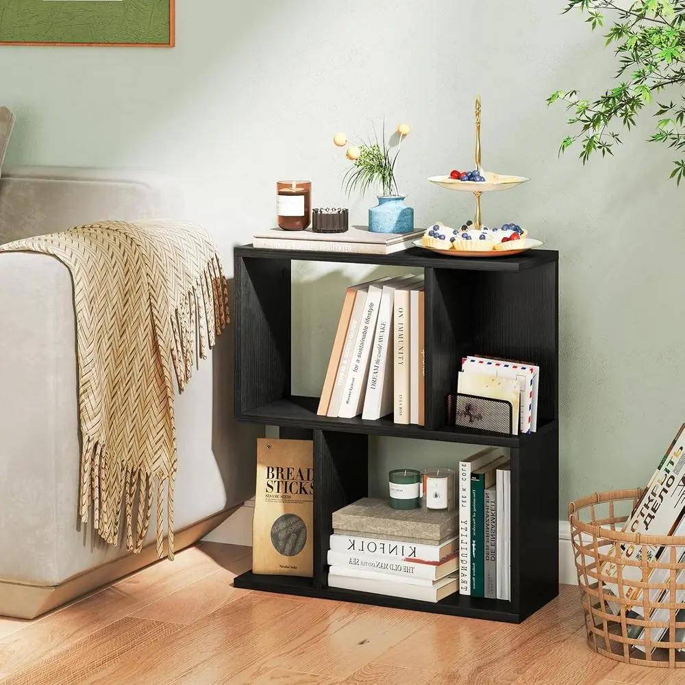 3 Tier Geometric Bookshel, S Shaped Open Bookcase with Storage, Home Oice Decor, reestanding Wood Display Shel or Living Room St
3 Tier Geometric Bookshel, S Shaped Open Bookcase with Storage, Home Oice Decor, reestanding Wood Display Shel or Living Room St