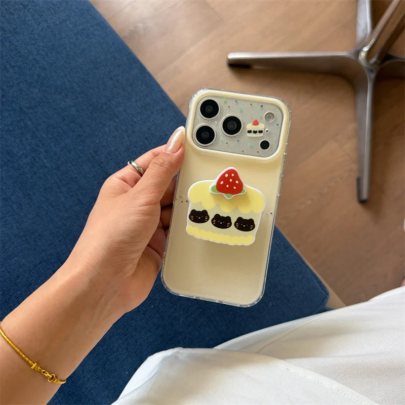 Kawaii Strawberry Cake Print Phone Case With Stand For iPhone 17 16 15 Pro Max Korea Fashion Cute Cartoon Protective Cover New 2
Kawaii Strawberry Cake Print Phone Case With Stand For iPhone 17 16 15 Pro Max Korea Fashion Cute Cartoon Protective Cover New 2
