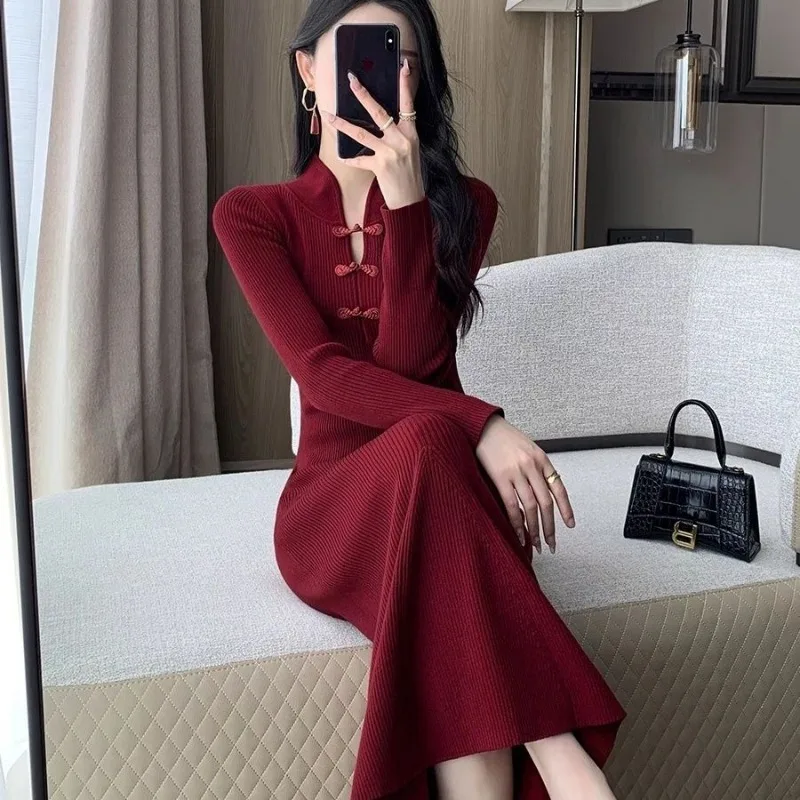 Red Knitted Dress for Women's Autumn and Winter New Christmas Collection Sweater Pullover Solid
Red Knitted Dress for Women's Autumn and Winter New Christmas Collection Sweater Pullover Solid