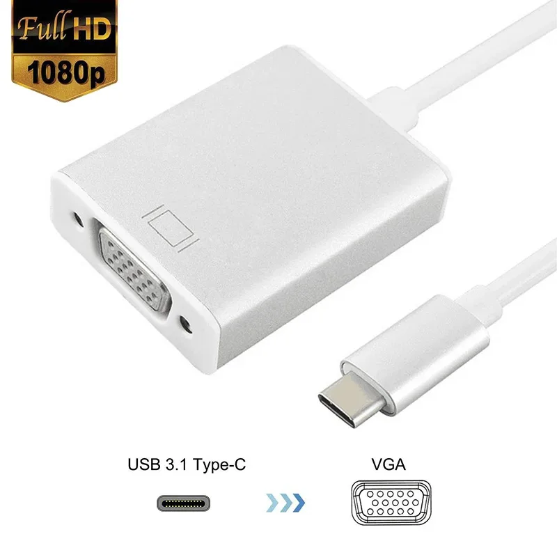 USBC to VGA Adapter USB 3.1 Type C Male to Female VGA Converter Cable 1080P FHD for Macbook 12 inch Chromebook Pixel Lumia 950XL
USBC to VGA Adapter USB 3.1 Type C Male to Female VGA Converter Cable 1080P FHD for Macbook 12 inch Chromebook Pixel Lumia 950XL