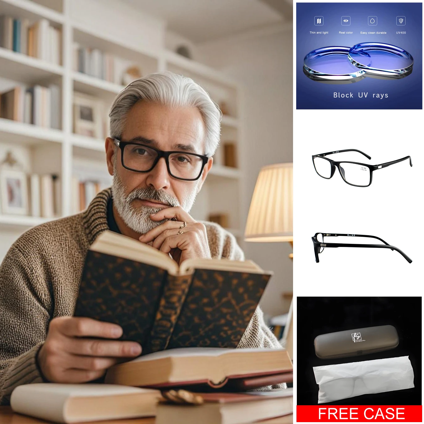 Blue Light Blocking UV400 Reading Glasses +2.00 Black Frame Men Women Readers Presbyopia Eyewear for Reading Computer Work
Blue Light Blocking UV400 Reading Glasses +2.00 Black Frame Men Women Readers Presbyopia Eyewear for Reading Computer Work