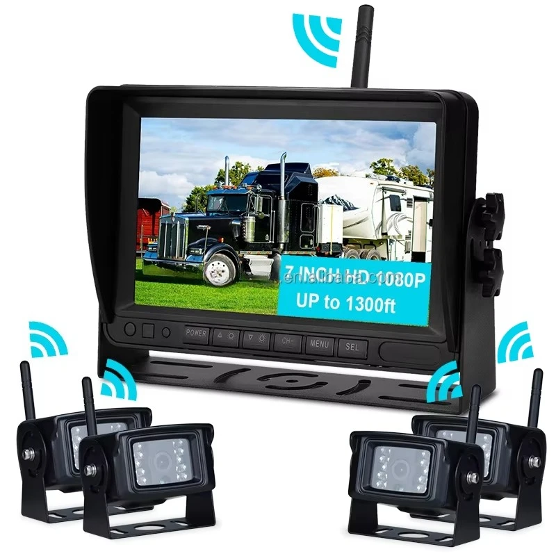 Trending 7inch 4CH Wireless CCTV System Night Vision 1080P Front/Rear/Left/Right for RV Dump Trucks
Trending 7inch 4CH Wireless CCTV System Night Vision 1080P Front/Rear/Left/Right for RV Dump Trucks