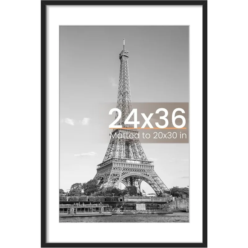 24x36 Poster Frame, Display Pictures 20x30 with Mat or 24 x 36 Without, Wall Hanging Picture Frames, Black, 1 Pack
24x36 Poster Frame, Display Pictures 20x30 with Mat or 24 x 36 Without, Wall Hanging Picture Frames, Black, 1 Pack