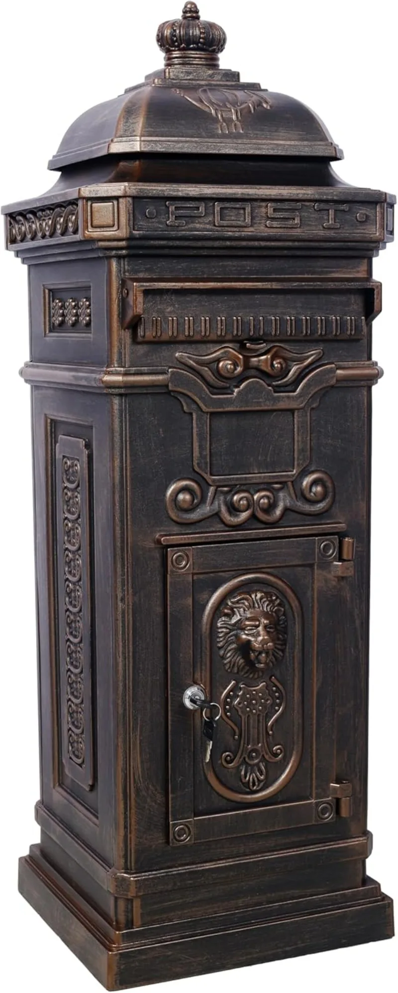 Vintage Large-Capacity Cast Aluminum Mailbox, Outdoor Weatherproof Floor Standing Postbox, Decorative Copper Letter Box w
Vintage Large-Capacity Cast Aluminum Mailbox, Outdoor Weatherproof Floor Standing Postbox, Decorative Copper Letter Box w