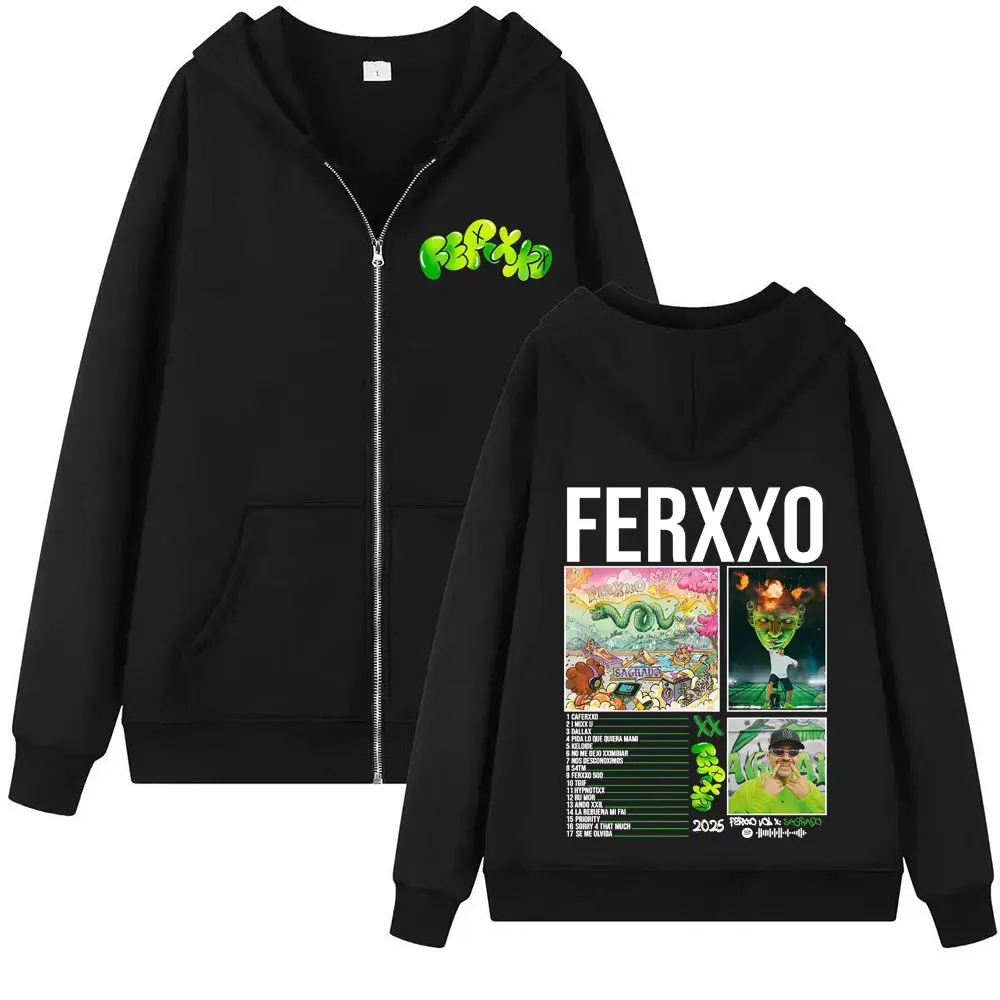Рэпер Feid FERXXO VOL X Sagrado 2025, новый альбом, пуловер на молнии для мужчин и женщин, винтажный свитшот на молнии 90-х годов, повседневные толстовки большого размера
Рэпер Feid FERXXO VOL X Sagrado 2025, новый альбом, пуловер на молнии для мужчин и женщин, винтажный свитшот на молнии 90-х годов, повседневные толстовки большого размера