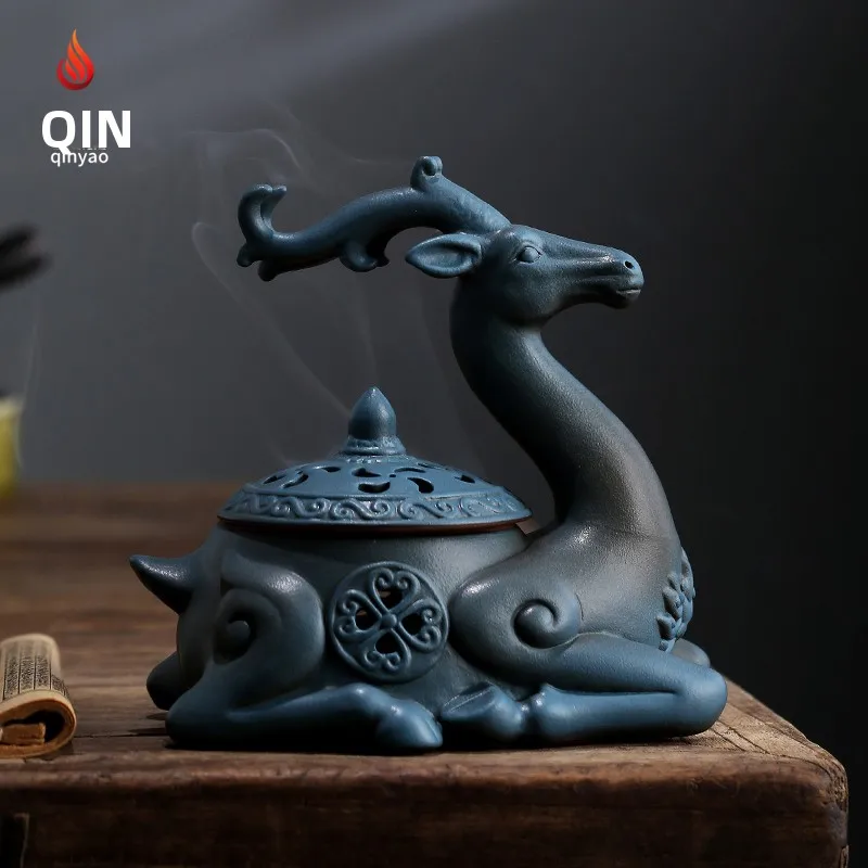 Creative Ceramic Incense Burner Chinese Style Aromatherapy Zen Incense Holder Deer Decoration Lucky Deer Incense Burner
Creative Ceramic Incense Burner Chinese Style Aromatherapy Zen Incense Holder Deer Decoration Lucky Deer Incense Burner