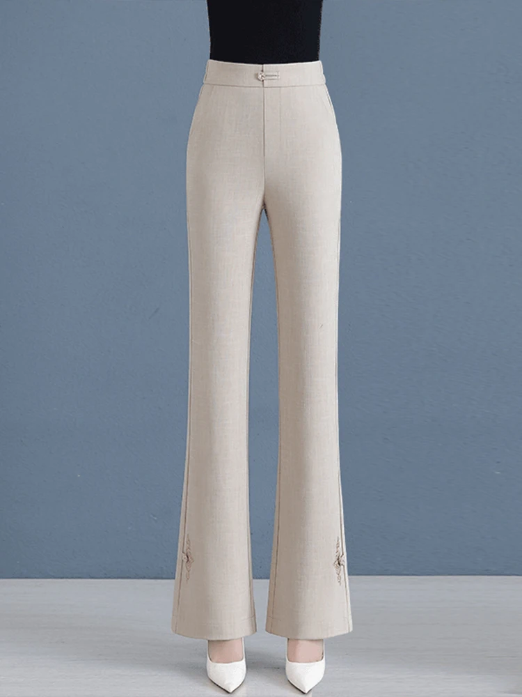 Summer Thin High Waist Drapey Ice Silk Straight Leg Trousers Women's Business Pants Flared Legs Korean Style Commute Fashion
Summer Thin High Waist Drapey Ice Silk Straight Leg Trousers Women's Business Pants Flared Legs Korean Style Commute Fashion