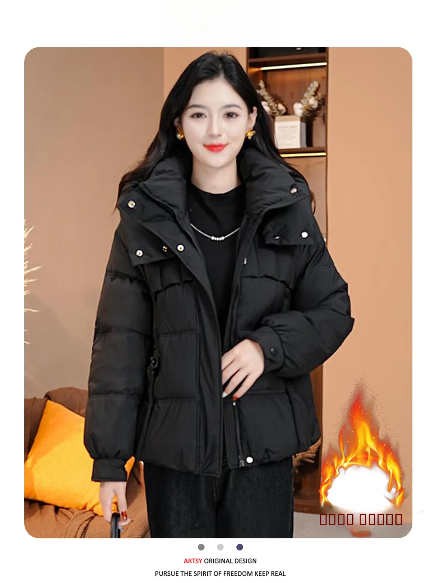 Faionable Thiened Bread Coat Women's Winter Jaet Korean Sle Cotton down Quilted Outerwear Youthful Design Commute Fri...
Faionable Thiened Bread Coat Women's Winter Jaet Korean Sle Cotton down Quilted Outerwear Youthful Design Commute Fri...