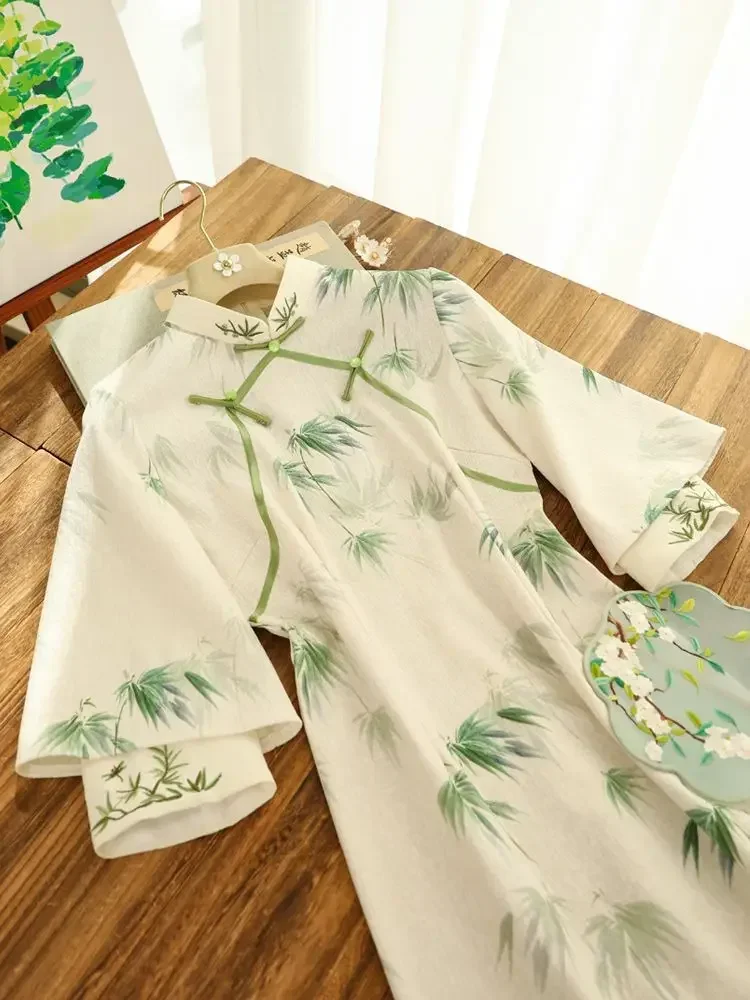 Qipao Dress Traditional Chinese Qipao Dress Vintage Green Long Sleeve Cheongsam Chi-pao 2023 Autumn Spring Elegant Style
Qipao Dress Traditional Chinese Qipao Dress Vintage Green Long Sleeve Cheongsam Chi-pao 2023 Autumn Spring Elegant Style