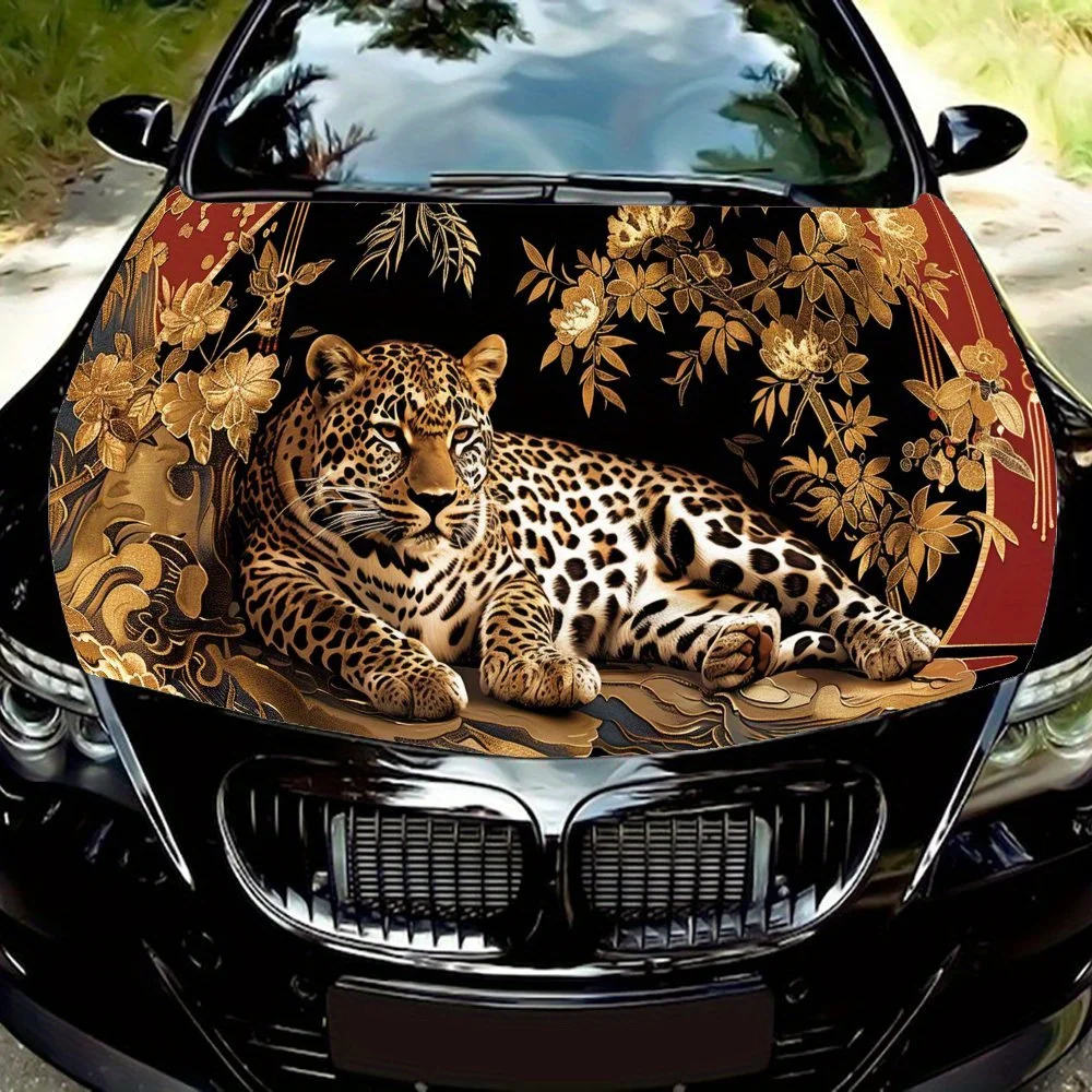 Leisurely Lying Leopard Golden Flower Car Hood Vinyl Wraps Sticker, Car Engine Decal, Waterproof Self-adhesive Car Packaging Cov
Leisurely Lying Leopard Golden Flower Car Hood Vinyl Wraps Sticker, Car Engine Decal, Waterproof Self-adhesive Car Packaging Cov