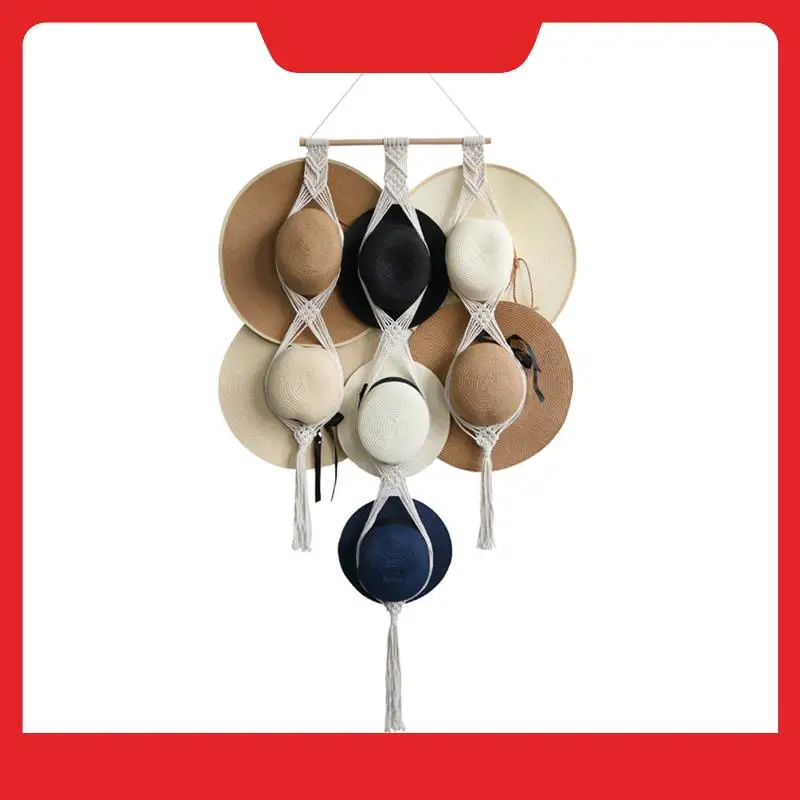 Popular Boho Hand-Woven Wide Brim Caps Women Hat Rope Hanger Wall Decor Hat Display Rack Hanging Cap Holder
Popular Boho Hand-Woven Wide Brim Caps Women Hat Rope Hanger Wall Decor Hat Display Rack Hanging Cap Holder
