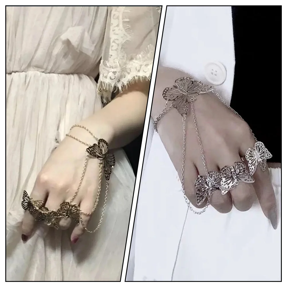 Fashionable Alloy Bracelet Butterfly Mitten Chain for Women Girls Fingers Bracelet Halloween Party Wristb Fingers Jewelry 
Fashionable Alloy Bracelet Butterfly Mitten Chain for Women Girls Fingers Bracelet Halloween Party Wristb Fingers Jewelry