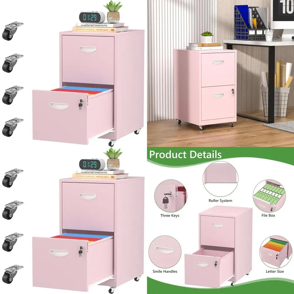 Lockable 2-Drawer Rolling File Cabinet for Home Office, Mobile Under-Desk Storage with Printer Stand, Letter/A4 Size, Assembly N
Lockable 2-Drawer Rolling File Cabinet for Home Office, Mobile Under-Desk Storage with Printer Stand, Letter/A4 Size, Assembly N