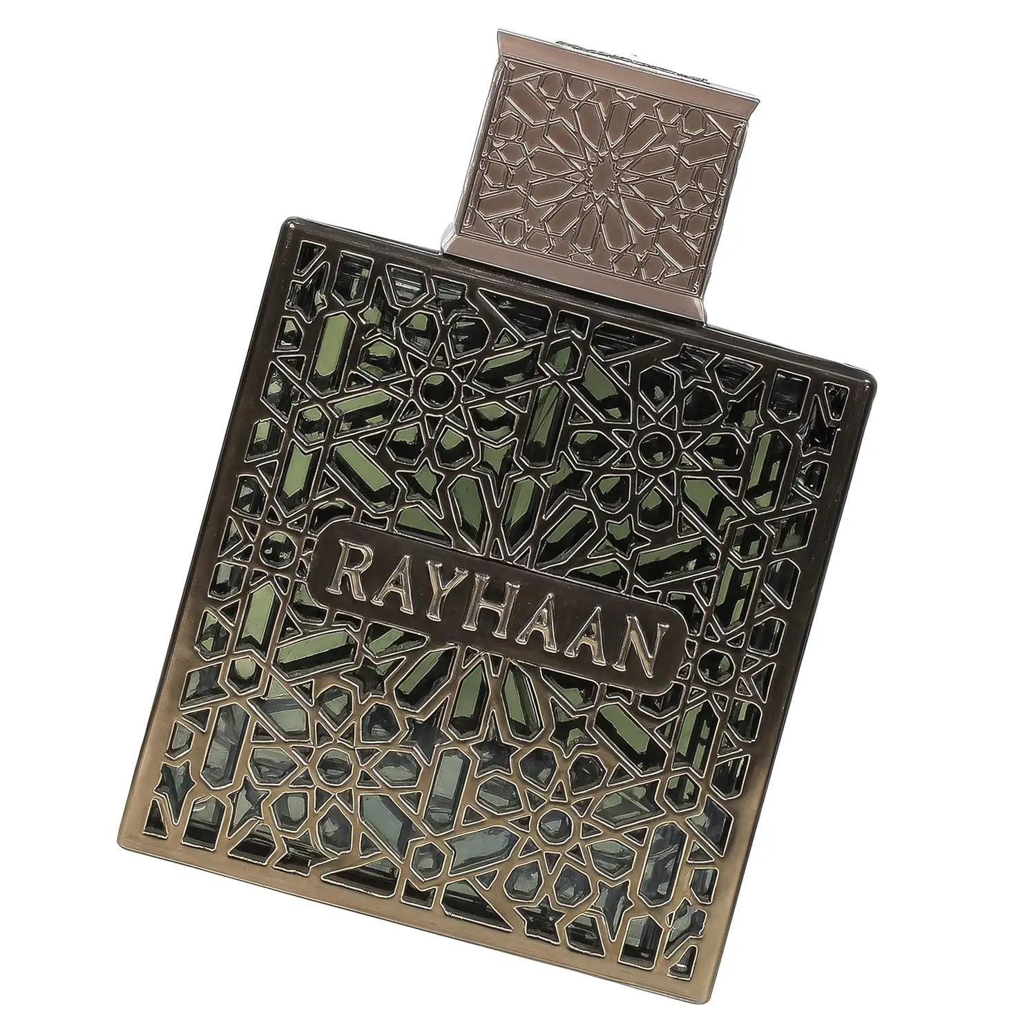 RAYHAAN TERRA Carved Gift Box perfume: matching with the hollowed out gift box in the same pattern, blackish green original liquid lined with metal shell, luxurious texture, preferred for gift collection.
RAYHAAN TERRA Carved Gift Box perfume: matching with the hollowed out gift box in the same pattern, blackish green original liquid lined with metal shell, luxurious texture, preferred for gift collection.