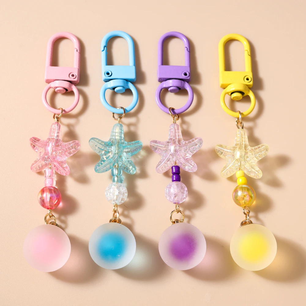 Cute Candy Color Starfish keychain Women Girls Ball Key Ring Pendants for Handbag Decor DIY Kid's Jewelry Gifts
Cute Candy Color Starfish keychain Women Girls Ball Key Ring Pendants for Handbag Decor DIY Kid's Jewelry Gifts