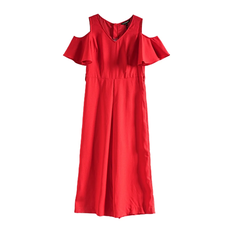 Summer Casual One-Piece Pants Women's Svel oulder Bared Thin Pure Color Strap Rer High Waist Wide Leg Pants
Summer Casual One-Piece Pants Women's Svel oulder Bared Thin Pure Color Strap Rer High Waist Wide Leg Pants