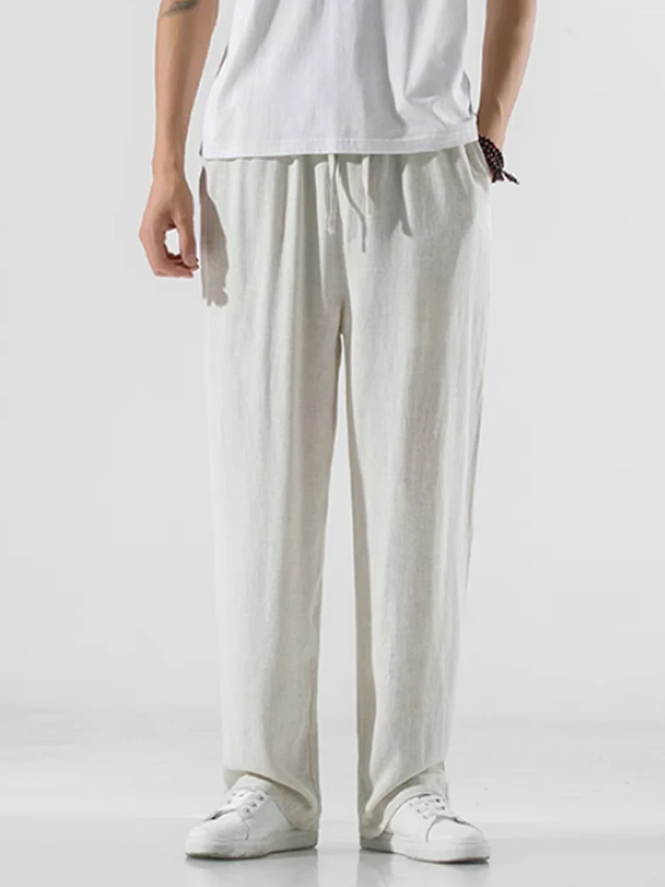 Cotton and linen pants for men in autumn thin fit loose straight leg wide leg linen cropped pants trendy brand large size
Cotton and linen pants for men in autumn thin fit loose straight leg wide leg linen cropped pants trendy brand large size
