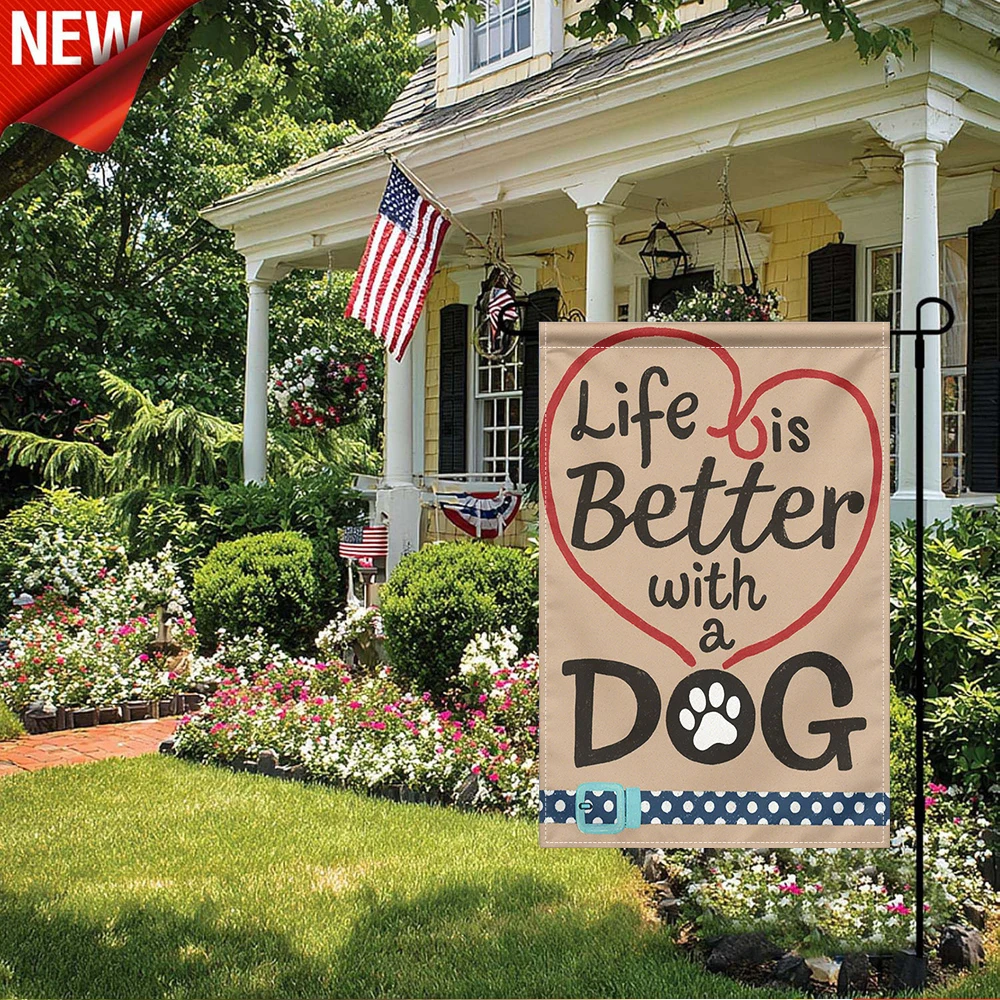 1PC, Life Is Better With A Dog Print Garden Flag Pet Lover Heart Pattern Yard Decor Outdoor Banner
1PC, Life Is Better With A Dog Print Garden Flag Pet Lover Heart Pattern Yard Decor Outdoor Banner