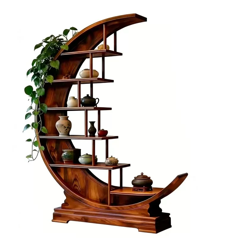 New Chinese Ebony Solid Wood Shelf B & B Hotel Moon Bogu Shelf
New Chinese Ebony Solid Wood Shelf B & B Hotel Moon Bogu Shelf