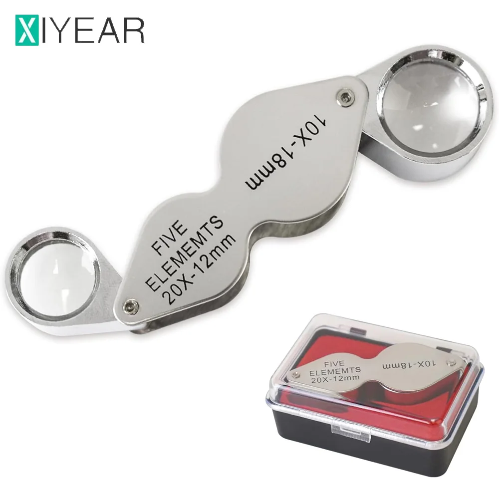 10X 20X Jewelers Loupe Pocket Magnifying Glass With Dual Lenses Foldable Jewelry Loop Magnifier For Diamonds Coins Watches
10X 20X Jewelers Loupe Pocket Magnifying Glass With Dual Lenses Foldable Jewelry Loop Magnifier For Diamonds Coins Watches