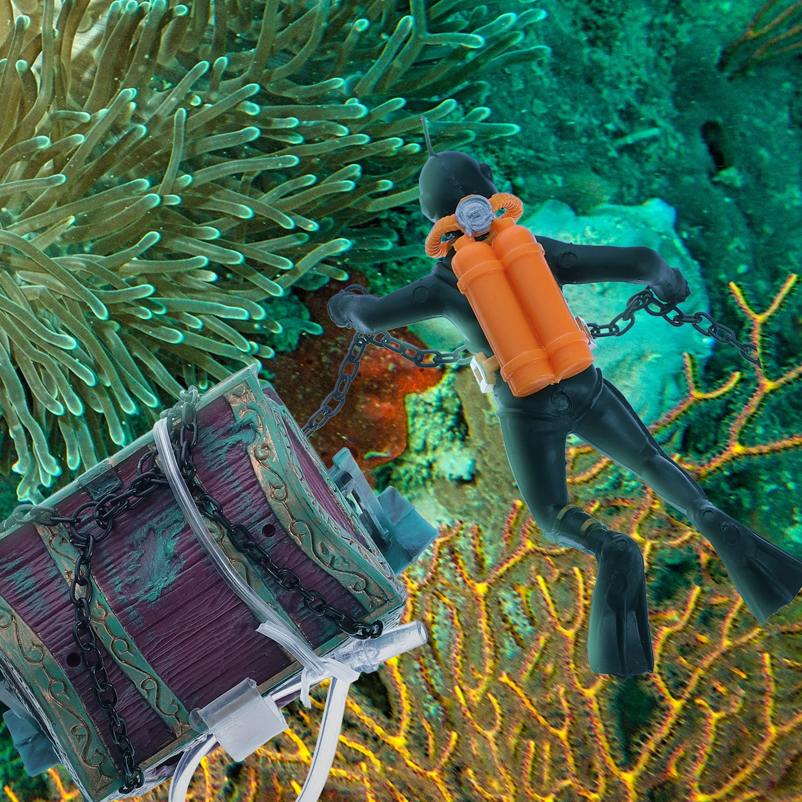 Floating Diver Treasure Box Decor for Aquarium Realistic Underwater Scene Enhancement Lightweight Fish Tank Layout Prop with
Floating Diver Treasure Box Decor for Aquarium Realistic Underwater Scene Enhancement Lightweight Fish Tank Layout Prop with