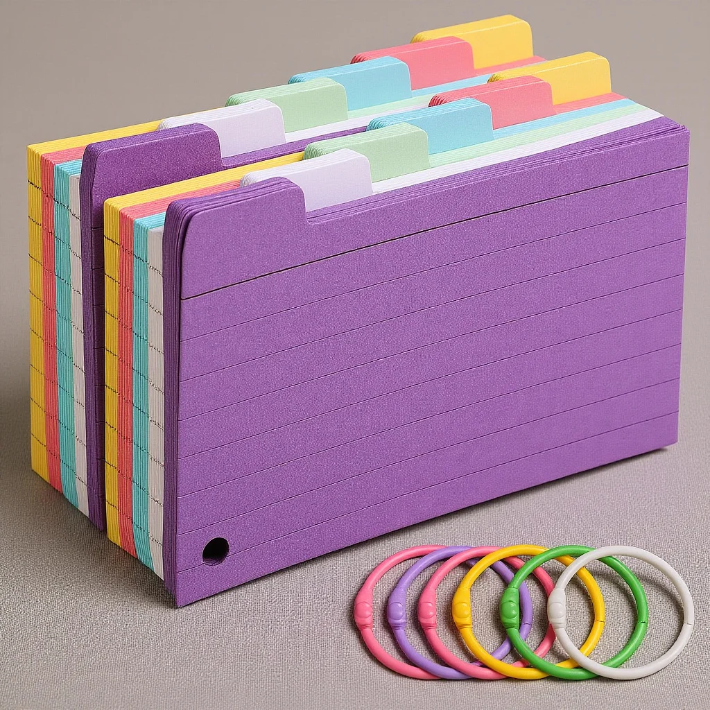 6pcs Lined Index Color-Coded Note Cards With Tabs Pre-Punched For Binder Rings Study Flashcards Ruled Pads Vocabulary Cards
6pcs Lined Index Color-Coded Note Cards With Tabs Pre-Punched For Binder Rings Study Flashcards Ruled Pads Vocabulary Cards