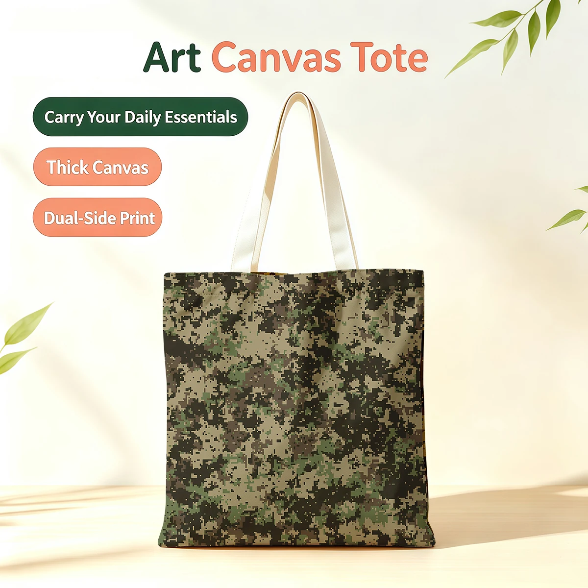 Earth Tone Camouflage Dual-Side Printed Tote Bag Eco Handbag for School Office Daily Errands Daily Must-Have Bag
Earth Tone Camouflage Dual-Side Printed Tote Bag Eco Handbag for School Office Daily Errands Daily Must-Have Bag
