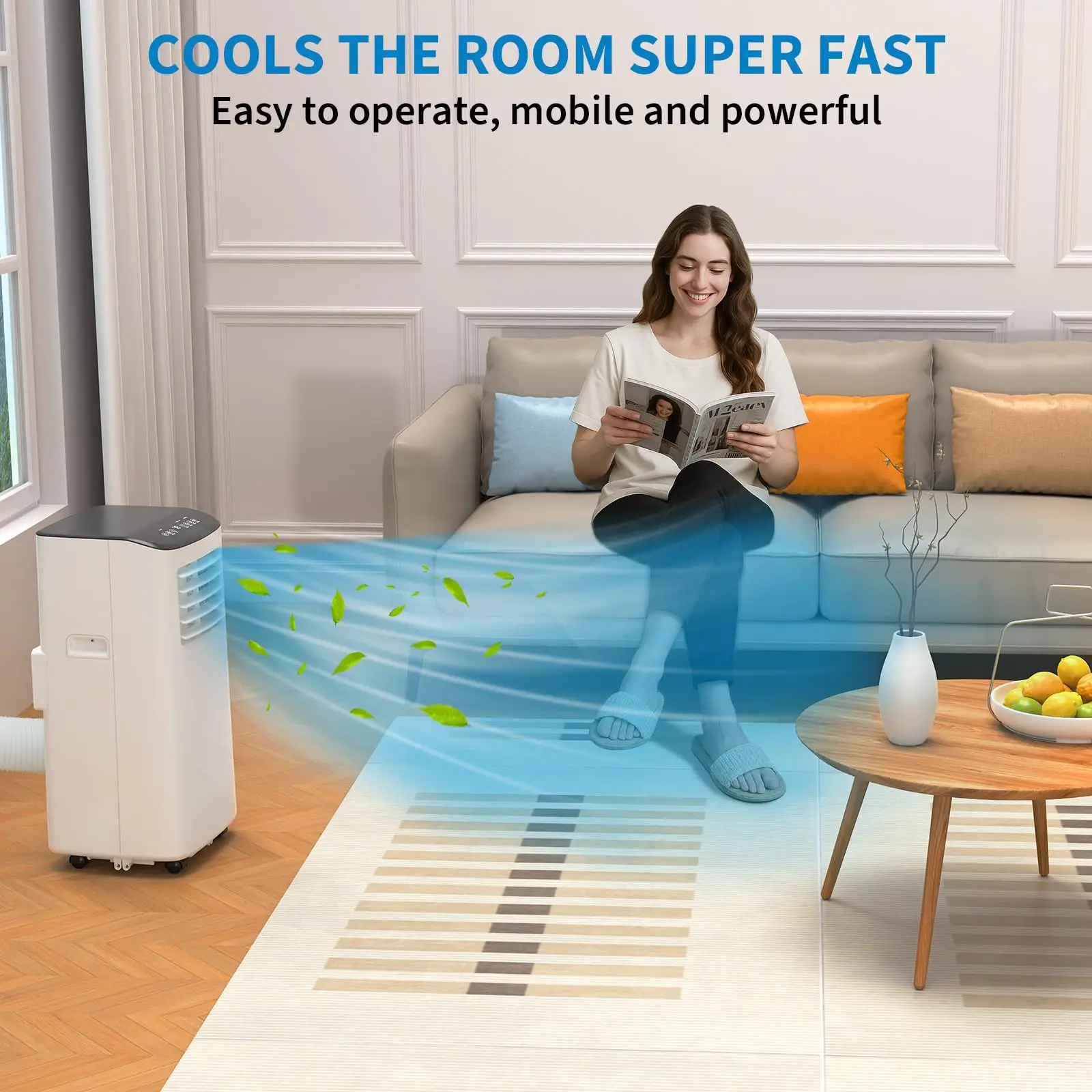 Powerful 8000 BTU 4 In 1 Portable Air Conditioner Mobile AC Unit With Cooling Dehumidifier Fan And Sleep Modes Easy Install Remote Control 24H Timer Covers Up To 250 Sq Ft
Powerful 8000 BTU 4 In 1 Portable Air Conditioner Mobile AC Unit With Cooling Dehumidifier Fan And Sleep Modes Easy Install Remote Control 24H Timer Covers Up To 250 Sq Ft