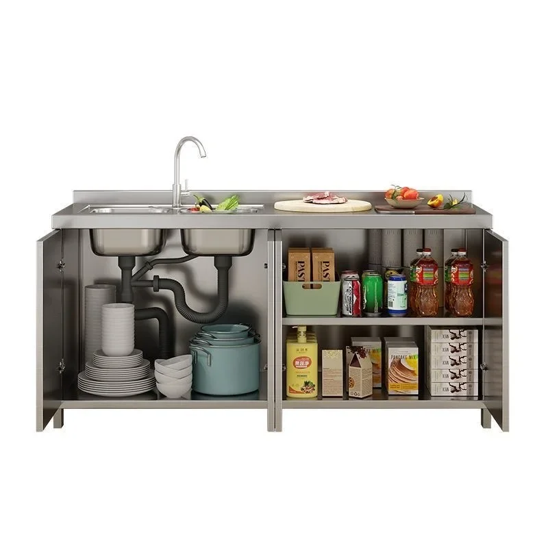 304 stainless steel kitchen cabinets Thickened cabinets Household kitchen cupboards Integrated e****mical integrated dining
304 stainless steel kitchen cabinets Thickened cabinets Household kitchen cupboards Integrated e****mical integrated dining