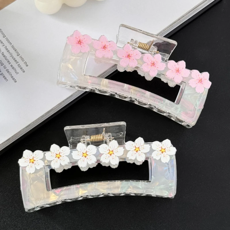 YJL3 New Cherry Blossom Hair Claw Large Square Hair Claw Clip Korean Acetate Sweet Transparent Hair Accessories for Women Girls
YJL3 New Cherry Blossom Hair Claw Large Square Hair Claw Clip Korean Acetate Sweet Transparent Hair Accessories for Women Girls