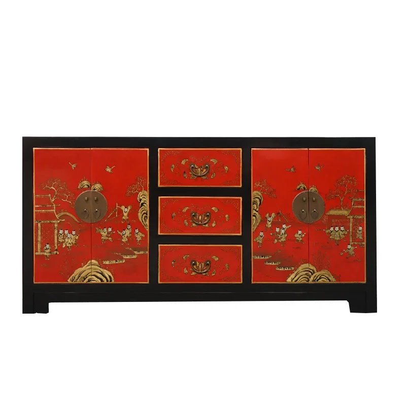 Chinese-style dining side cabinet solid wood old living room retro simple storage cabinet gold elm locker door
Chinese-style dining side cabinet solid wood old living room retro simple storage cabinet gold elm locker door