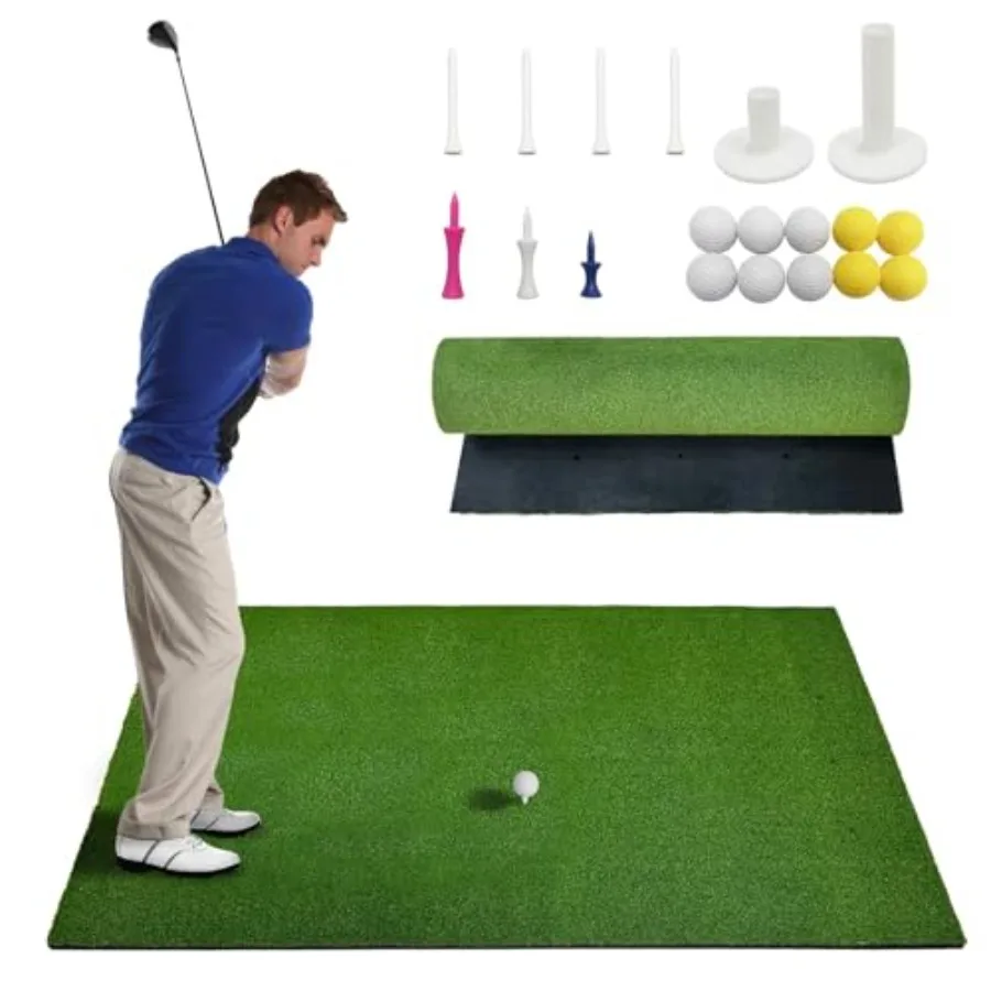 Golf Hitting Mats, 5x4ft 31 mm Golf Mat for Indoor Outdoor Practice, Heavy Duty Dense Turf Matt for Garage Simulator Chipping Driving Training
Golf Hitting Mats, 5x4ft 31 mm Golf Mat for Indoor Outdoor Practice, Heavy Duty Dense Turf Matt for Garage Simulator Chipping Driving Training