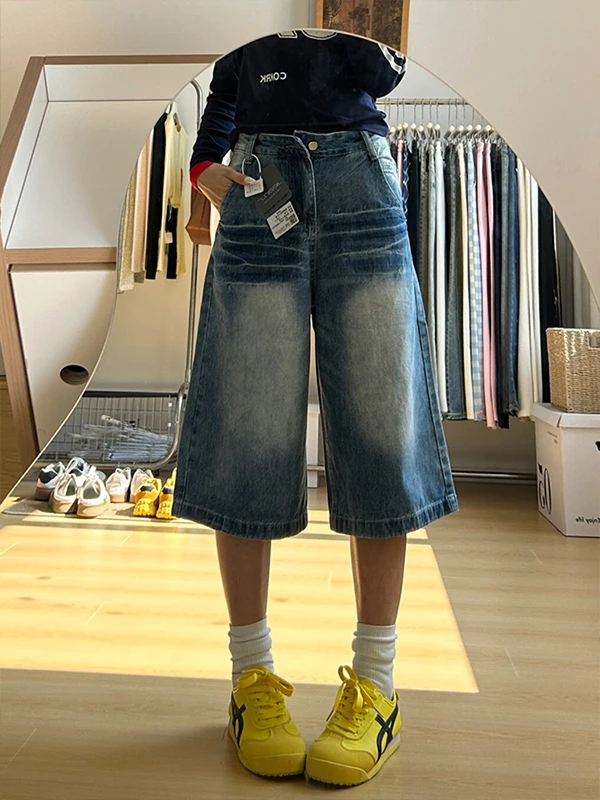 plus Size Women's Wide Leg Denim Shorts Summer New Style High Waist Slimming Loose Fit Casual Blue Jeans High Waist Shorts
plus Size Women's Wide Leg Denim Shorts Summer New Style High Waist Slimming Loose Fit Casual Blue Jeans High Waist Shorts