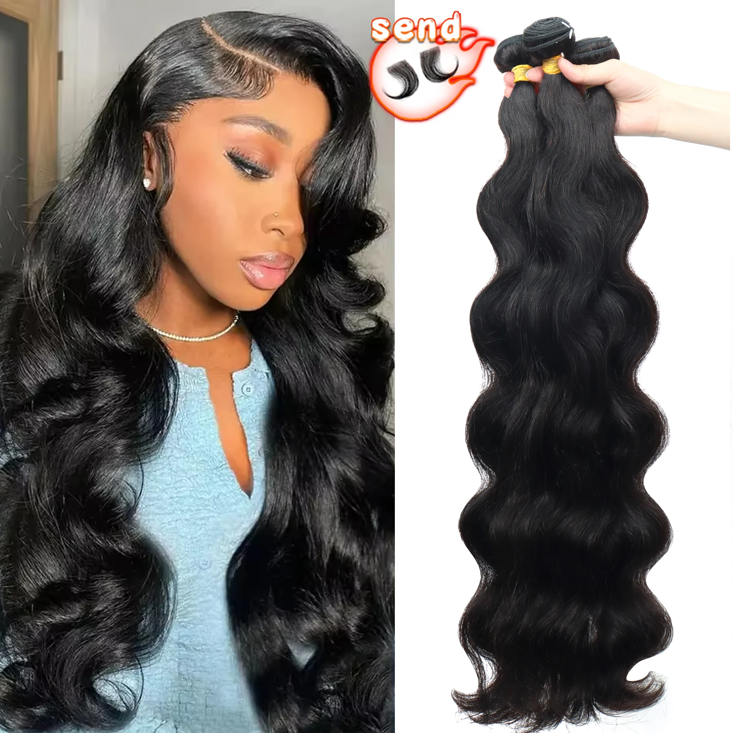 14/16A Double Drawn Hair Bundles Body Wave Human Hair Bundles Extensions 30 32 Inch 100% Brazilian Raw Hair Humain Hair Bundles
14/16A Double Drawn Hair Bundles Body Wave Human Hair Bundles Extensions 30 32 Inch 100% Brazilian Raw Hair Humain Hair Bundles