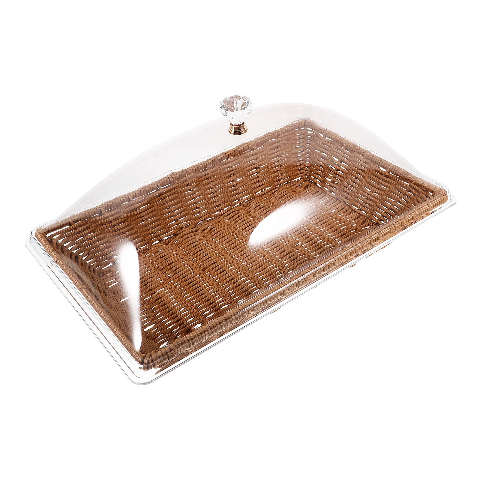 Food Fresh-keeping Basket Bread Desktop Storage Acrylic Tray Square Small Brown Transparent Cover Woven Fruit Snack
Food Fresh-keeping Basket Bread Desktop Storage Acrylic Tray Square Small Brown Transparent Cover Woven Fruit Snack