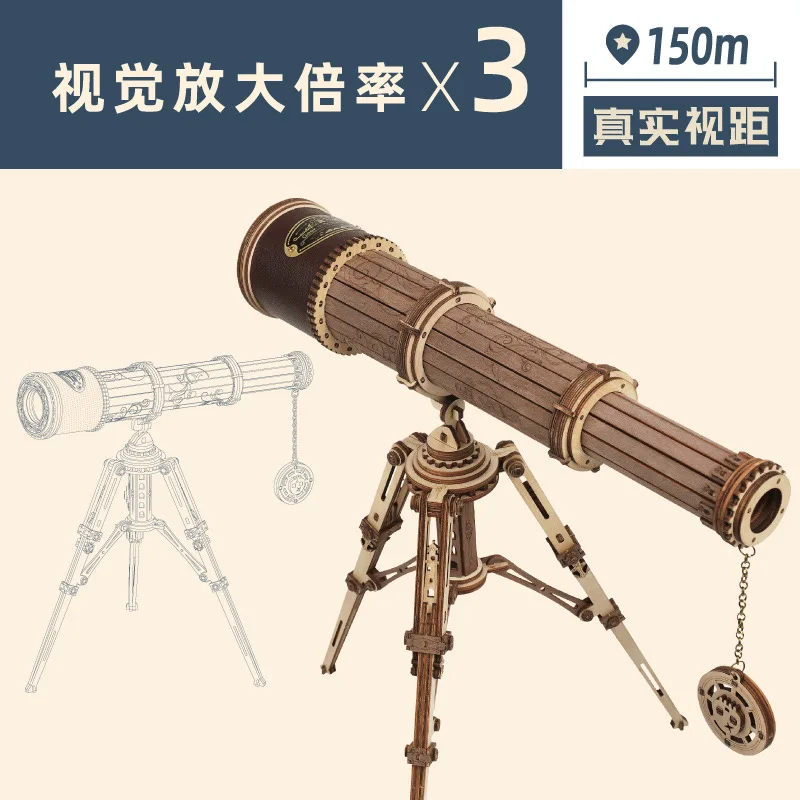 Adjustable Wooden Monocular Telescope Model DIY 3D Puzzle Handmade Assembly Craft Retro Style Desk Decoration Educational Toy
Adjustable Wooden Monocular Telescope Model DIY 3D Puzzle Handmade Assembly Craft Retro Style Desk Decoration Educational Toy