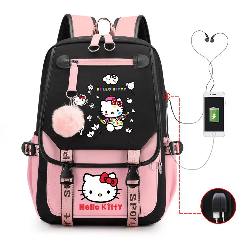 Kawaii Kuromi Schoolbag Cute HelloKitty Cartoon Anime Large Capacity Lightweight Reduced Burden Student Backpack Girl Gifts Toys
Kawaii Kuromi Schoolbag Cute HelloKitty Cartoon Anime Large Capacity Lightweight Reduced Burden Student Backpack Girl Gifts Toys