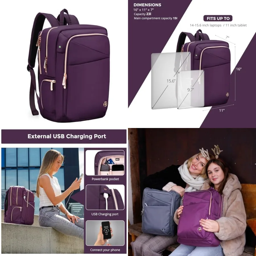 Design Business Laptop Backpack for Women, College Computer Backpack with USB Charging Port, Fits 15.6 Inch Laptop Travel Work
Design Business Laptop Backpack for Women, College Computer Backpack with USB Charging Port, Fits 15.6 Inch Laptop Travel Work
