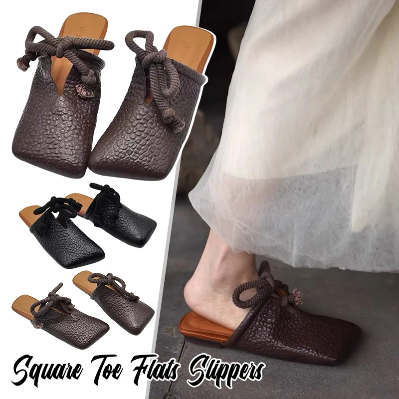 Square Toe Flats Slippers Women Designer Mules Shoes Fashion Casual Sandals 2025 Summer Slingback Flip Flops Sandalias De Mujer
Square Toe Flats Slippers Women Designer Mules Shoes Fashion Casual Sandals 2025 Summer Slingback Flip Flops Sandalias De Mujer