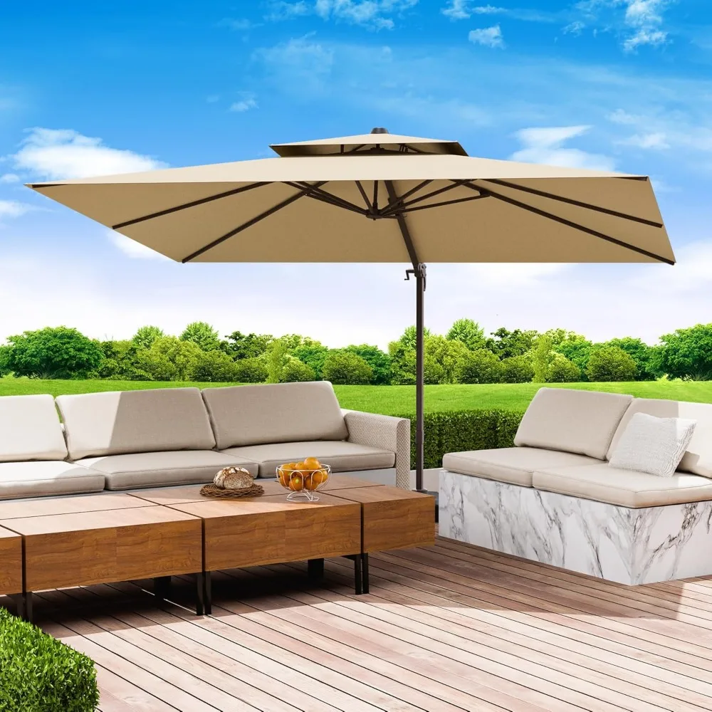 10x13 FT Patio Umbrella, Large Cantilever Rectangular Double Top Heavy Duty Offset Umbrellas with 360° Rotation, Outdoor shade f
10x13 FT Patio Umbrella, Large Cantilever Rectangular Double Top Heavy Duty Offset Umbrellas with 360° Rotation, Outdoor shade f
