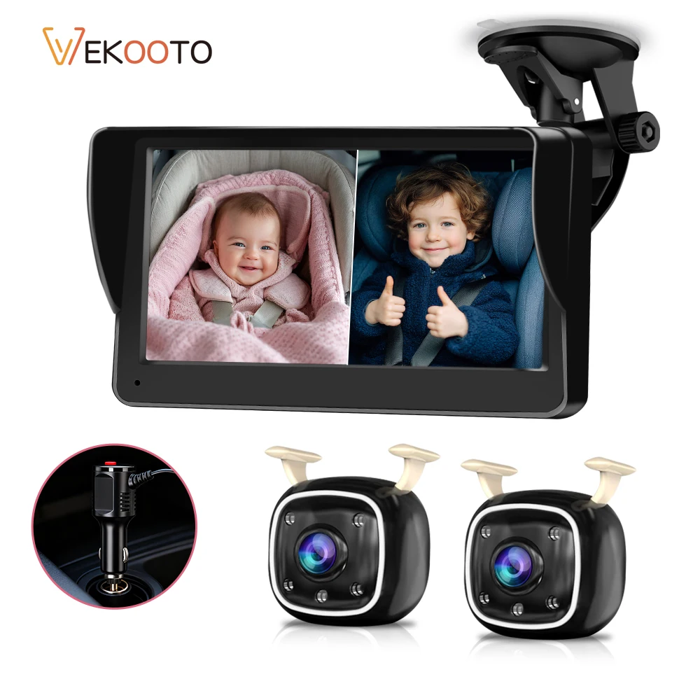 2 Car Baby Camera Dual Channel 7" HD Display IR Night Vision Real-time Monitoring Rear Facing Car Seat Baby Monitor for Kids Pet
2 Car Baby Camera Dual Channel 7" HD Display IR Night Vision Real-time Monitoring Rear Facing Car Seat Baby Monitor for Kids Pet