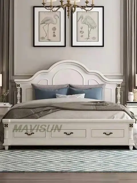 American type European type double bed master bedroom modern contracted wedding bed wood furniture princess bed 1.8 meters
American type European type double bed master bedroom modern contracted wedding bed wood furniture princess bed 1.8 meters