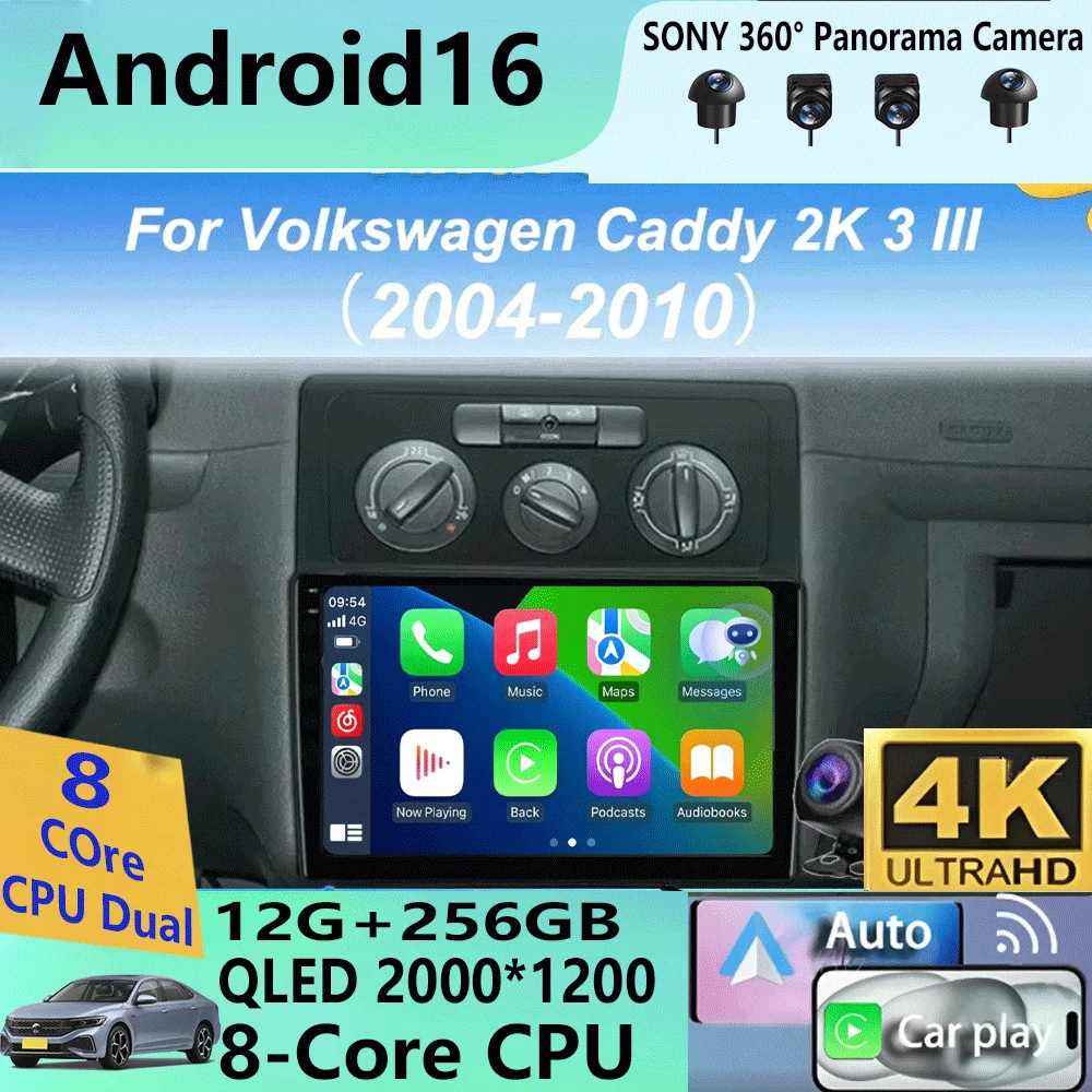 Car Radio Android 16 Carplay Auto For Volkswagen Caddy 2K 3 III 2004 - 2010 Navigation 2Din DSP Video Player Head Unit BT Stereo
Car Radio Android 16 Carplay Auto For Volkswagen Caddy 2K 3 III 2004 - 2010 Navigation 2Din DSP Video Player Head Unit BT Stereo