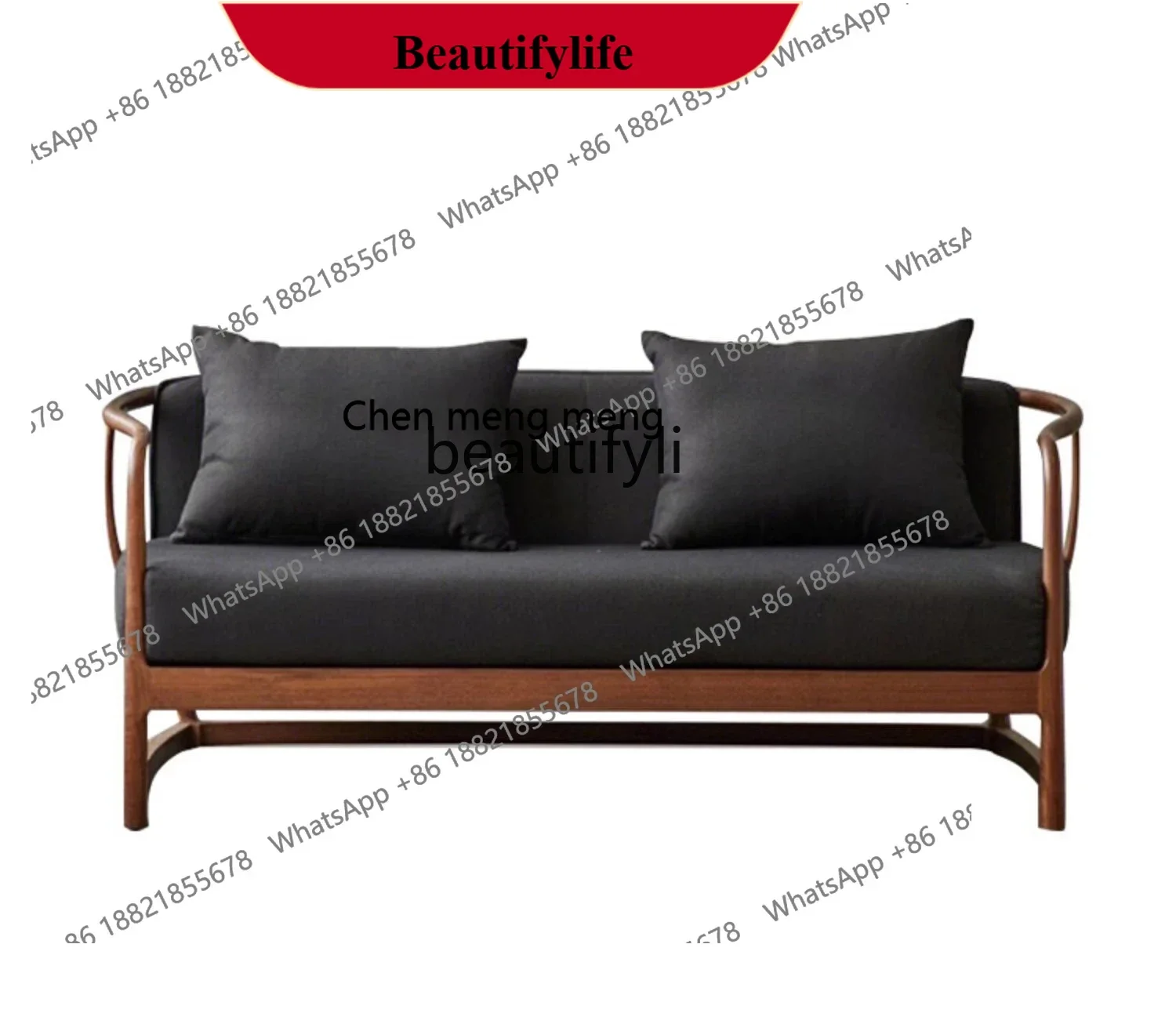 z183 New Chinese walnut sofa solid wood fabric single double three or four living room simple small apartment
z183 New Chinese walnut sofa solid wood fabric single double three or four living room simple small apartment