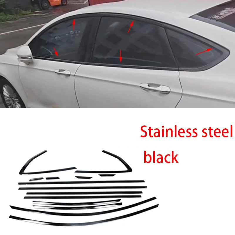 FIT For Ford Mondeo Fusion Sedan 2013-2021 Stainless steel black paste Exterior Window Molding Strip Sill side Cover Trim 
FIT For Ford Mondeo Fusion Sedan 2013-2021 Stainless steel black paste Exterior Window Molding Strip Sill side Cover Trim