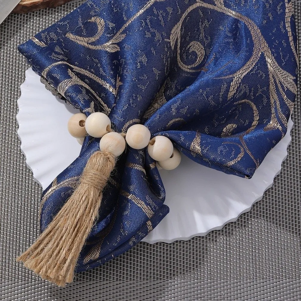6 pieces Farmhouse Style Wooden Bead Napkin Rings Handmade with Tassel Napkin Holder Adjustable String Napkin Buckle
6 pieces Farmhouse Style Wooden Bead Napkin Rings Handmade with Tassel Napkin Holder Adjustable String Napkin Buckle